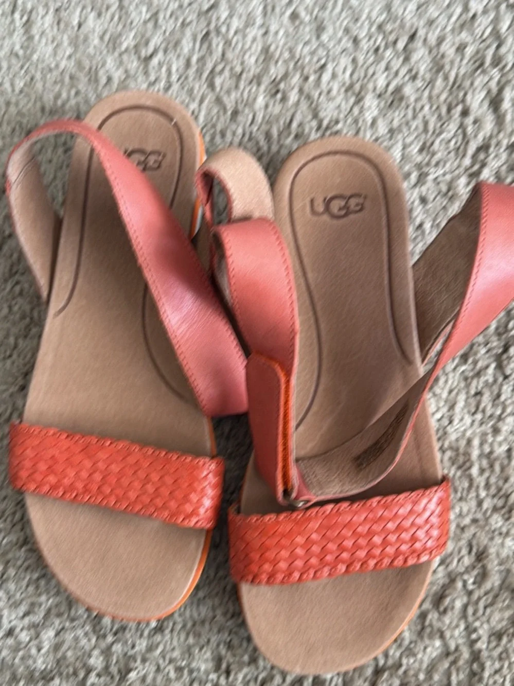 UGG Coral Braided Front Strap Slingback Sandals